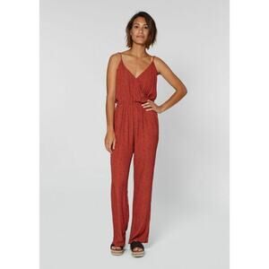 Circle of Trust Lesley Red Floral Print Sleeveless Jumpsuit Women's Size Small S